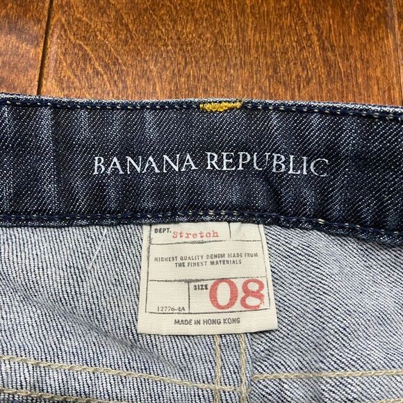 Banana Republic Stretch Straight Leg Mid Rise Dark Denim Jeans Women's Size 8 - Picture 6 of 10